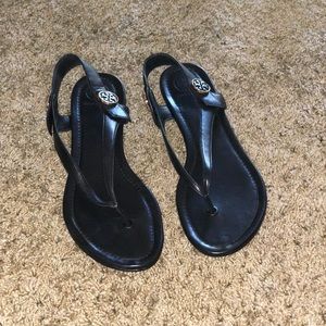 Tory Burch black leather sandals